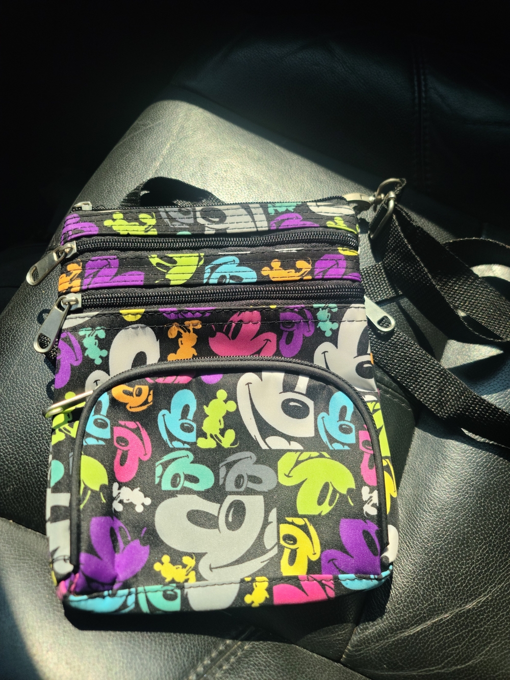 Colorful Multicolor Face Print Crossbody Bag